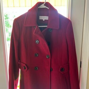 Calvin Klein red coat size 6